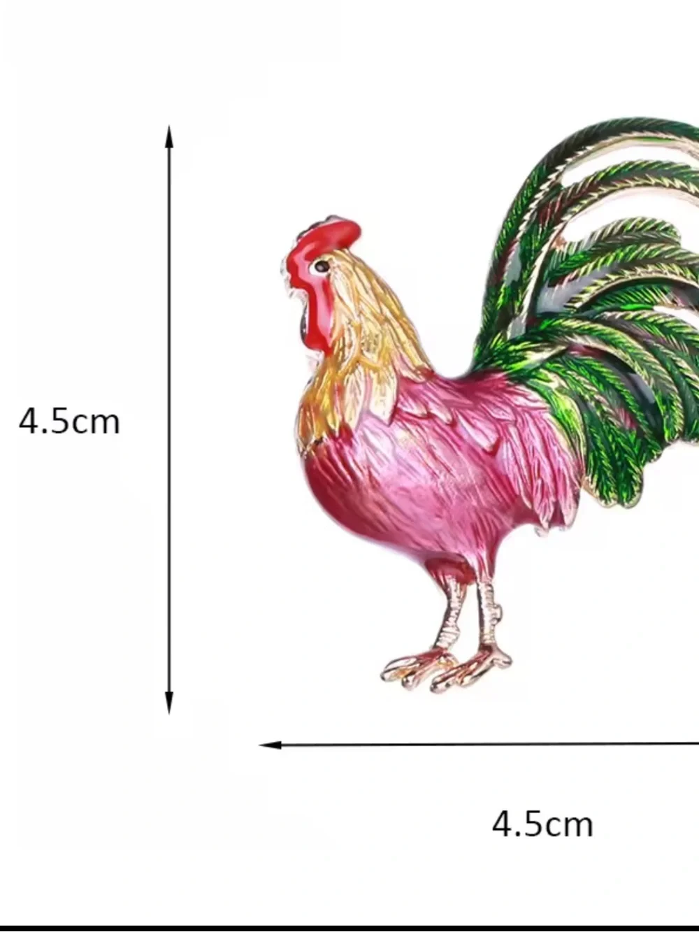 Purple Rooster Gold Brooch